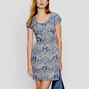 J. Crew silk blend Delores peacock paisley dress